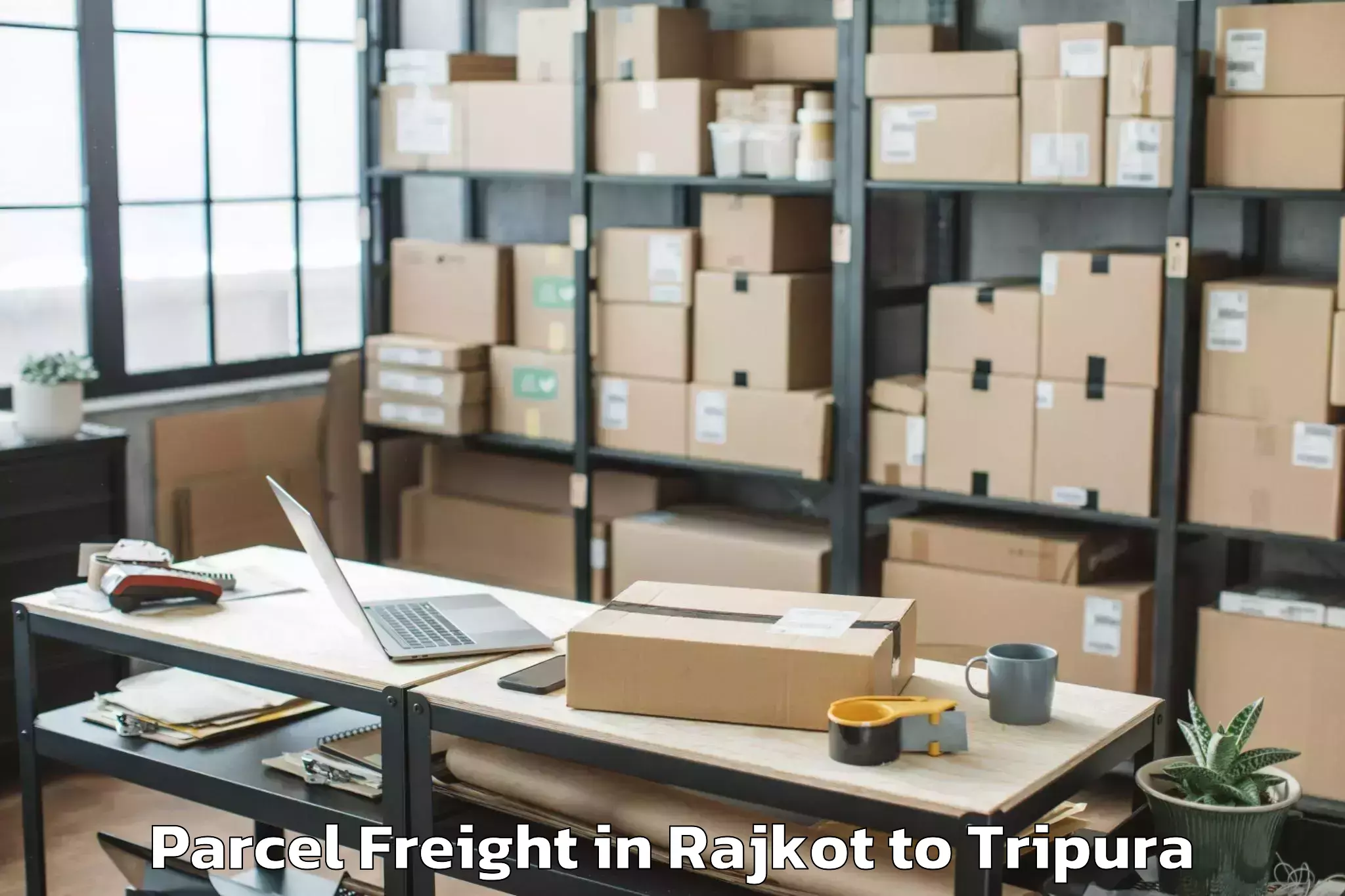 Leading Rajkot to Kamalpur Airport Ixq Parcel Freight Provider